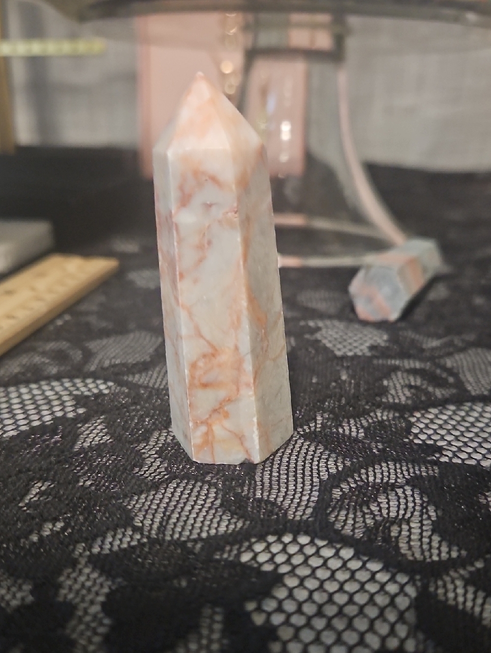 Peach Agate Decorative Obelisk - Home Accents 2.3 Oz